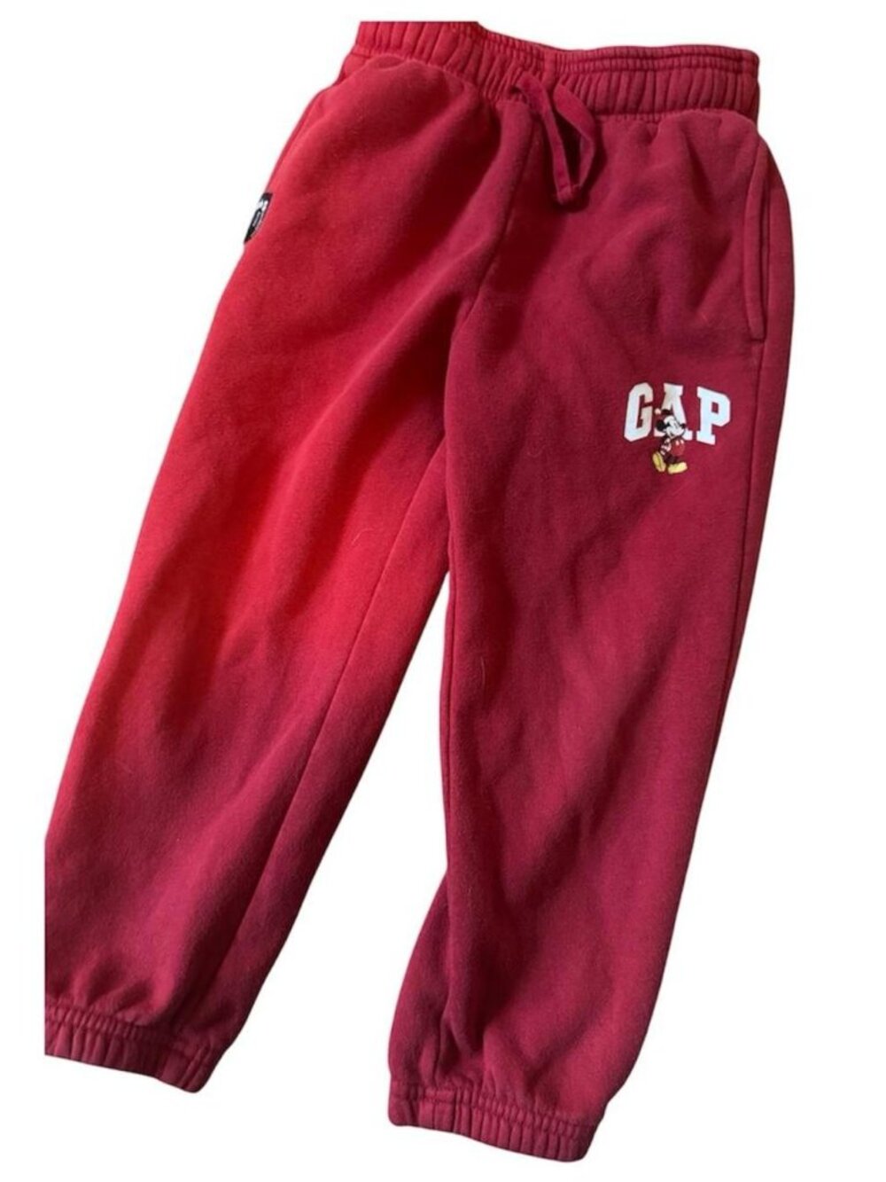 Gap x Disney Mickey Mouse Boys Red Christmas Holiday Sweatpants | XS